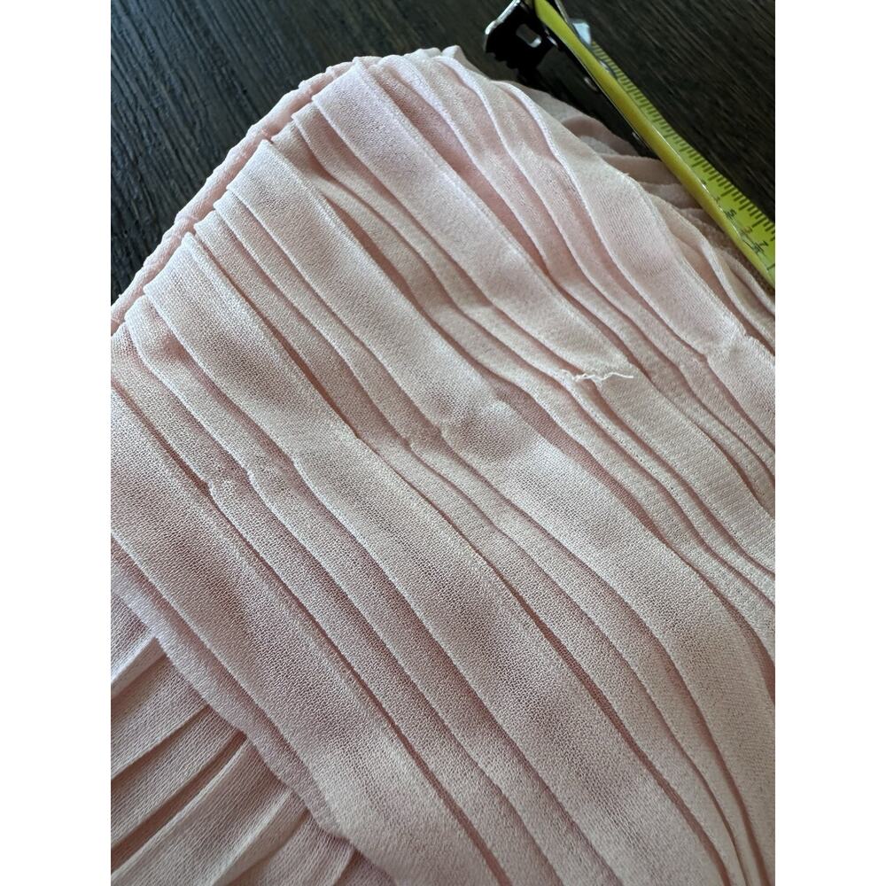 Boohoo Soft Pink Pleated Chiffon Dress Womens 24 Midi Flutter Sleeve Fit Flare - Picture 9 of 11